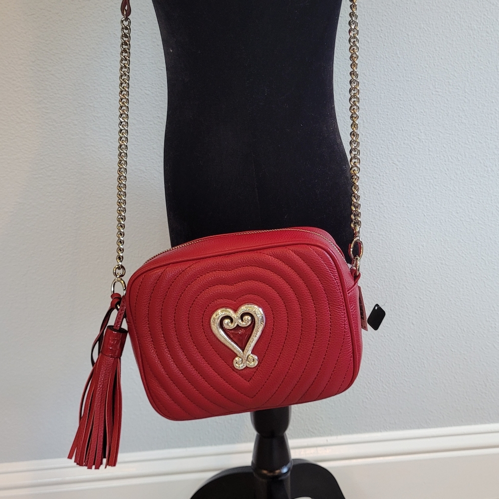 NWT Brighton "Patty" Silver Heart Purse